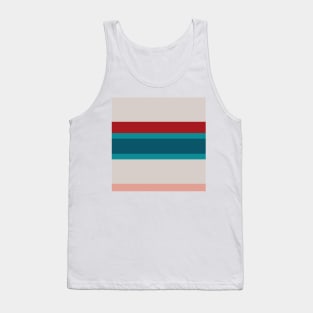 A splendid farrago of Rouge, Blush, Pastel Gray, Dark Cyan and Petrol stripes. Tank Top